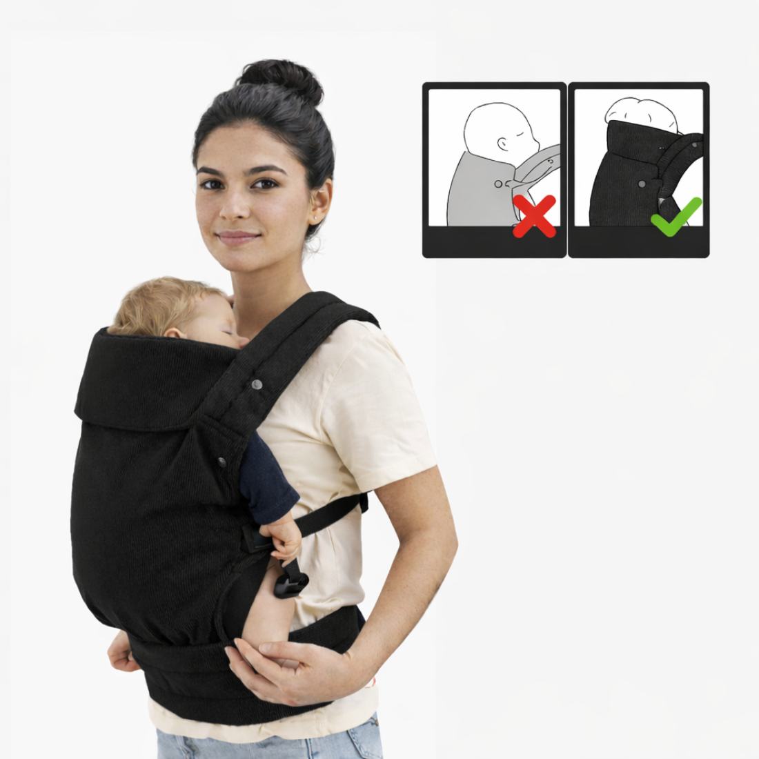 Porte-bébé ergonomique en coton